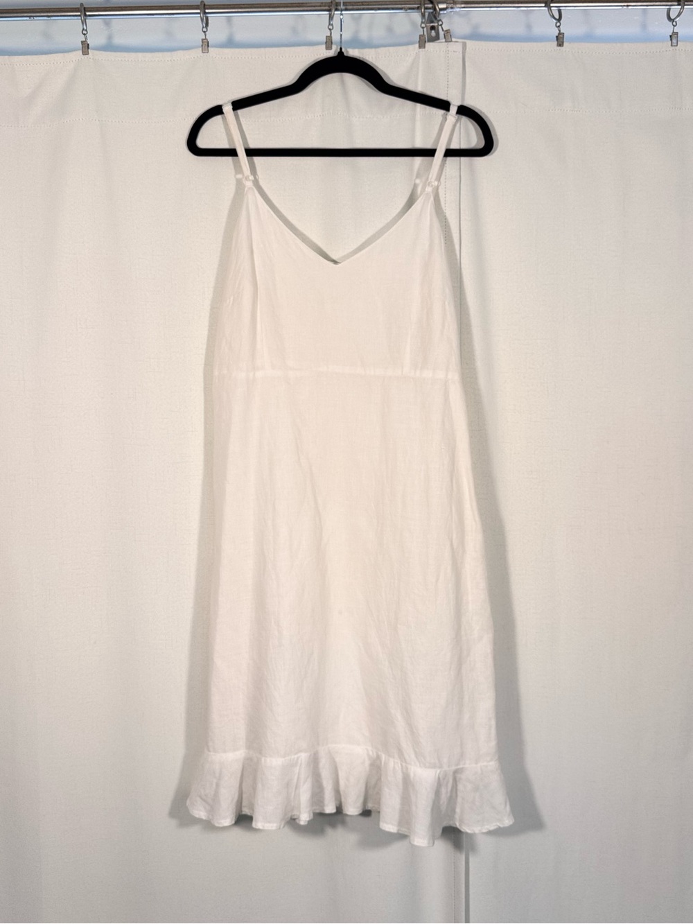 Mexx White Linen Blend Mini Midi Dress